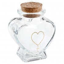 POT COEUR COMMUNION VERRE 4X4X6CM TRANSPARENT