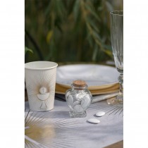 POT COEUR COMMUNION VERRE 4X4X6CM TRANSPARENT