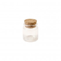 POT CYLINDRIQUE VERRE OUVERTURE 33MM LIÈGE 5X4.7CM