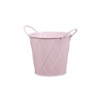 POT PANIER DÉCORATIF MÉTAL Ø12.5CM 11.5CM ROSE