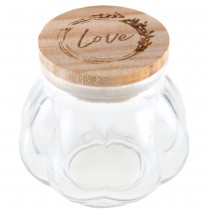 POT VERRE MARIAGE NATUREL BOUCHON BOIS 5.5X5.5CM