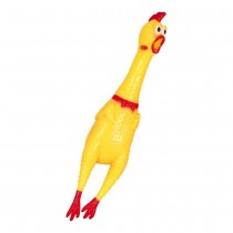 POULET CAOUTCHOUC CRI STRIDENT 38CM JAUNE