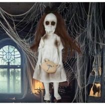 POUPÉE FILLE PELUCHE SUSPENSION DÉCO 30CM BLANC