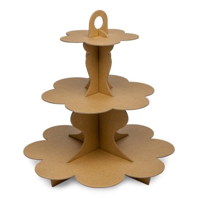PRÉSENTOIR 3 ÉTAGES EN CARTON KRAFT 34CM