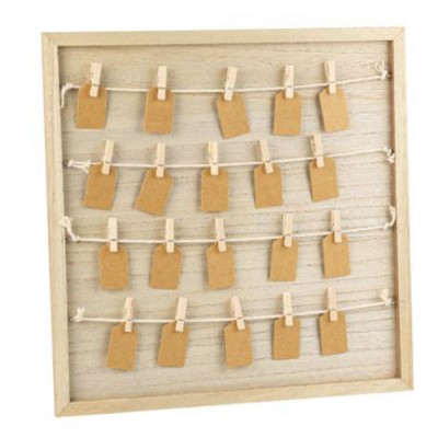 PRÉSENTOIR PLAN DE TABLE BOIS ÉTIQUETTE PINCE 40CM