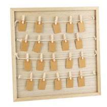 PRÉSENTOIR PLAN DE TABLE BOIS ÉTIQUETTE PINCE 40CM