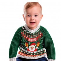 PULL MOCHE NOËL SANTA CADEAUX POLYESTER BÉBÉ