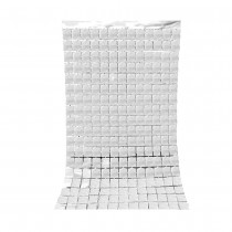 RIDEAU DE FÊTE CARRÉS SCINTILLANTS 2X1M ARGENT
