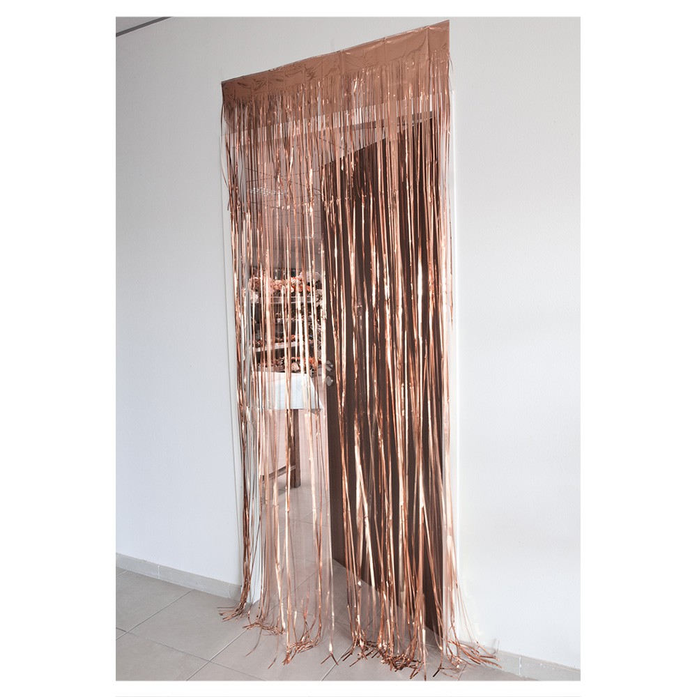 RIDEAU DE PORTE MÉTALLISÉ 90CMX2.4M ROSE GOLD