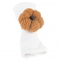 ROND DE SERVIETTE CITROUILLE TISSU JUTE 8CM CAMEL