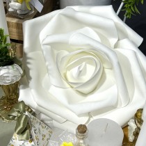 ROSE SOFT DÉCO DE TABLE BLANC 15 CM