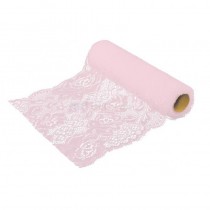 RUBAN DENTELLE COTON ROSE 18 CM X 3 M