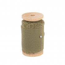 RUBAN MOUSSELINE SOIE EFFILOCHÉ 5CMX5M VERT OLIVE
