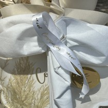 RUBAN SATIN BLANC COMMUNION OR