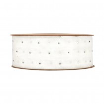RUBAN STRASS DIAMANTS 4CMX20M BLANC