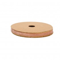 RUBAN VELOURS BORDURE OR 1CMX5M BOIS DE ROSE