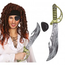 SABRE JOUET ET CACHE-IL PVC PIRATE ADULTE