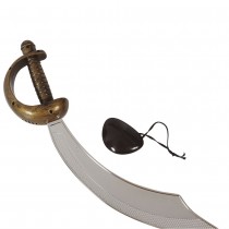 SABRE PLASTIQUE 47CM BANDEAU CACHE-ŒIL PIRATE