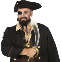 SABRE PLASTIQUE 47CM BANDEAU CACHE-ŒIL PIRATE