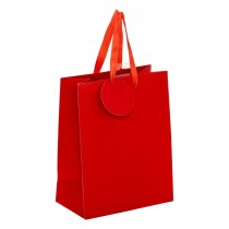 SAC CADEAU CARTON 18X10X23CM PAILLETÉ ROUGE