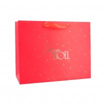 SAC CADEAU CARTON JOYEUX NOËL 26X33X13.5CM ROUGE