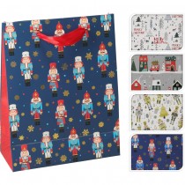 SAC CADEAU CARTON NUTCRACKERS NOËL 18X8X23CM