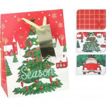 SAC CADEAU CARTON TRADITION NOËL 2025 23X18X10CM