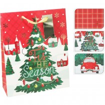 SAC CADEAU CARTON TRADITION NOËL 2025 32X26X10CM