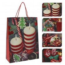 SAC CADEAU DÉCORATION NOËL 30X12X40CM ROUGE