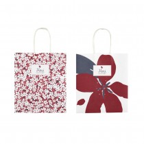 SAC CADEAU PAPIER MERCI ANNÉE18X10X21CM ROUGE