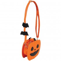 SAC CITROUILLE VISAGE SIMILICUIR 20X18CM ORANGE