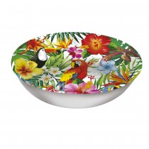 SALADIER RÉUTILISABLE HAWAÏ TOUCAN PERROQUET 32CM