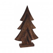 SAPIN BOIS MANGUIER SUR SOCLE 20X6X32CM NATURE