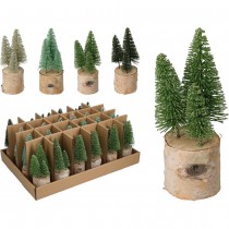 SAPIN D&Eacute;CO PAILLET&Eacute; FAIRY SOCLE BOIS BOULEAU 15CM