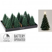 SAPIN LED CHAUD PILE TIMER 11X11X17CM VERT