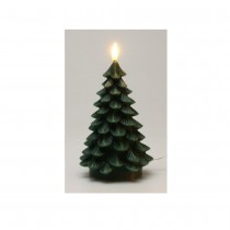 SAPIN LED CHAUD PILE TIMER 11X11X17CM VERT