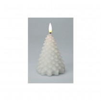SAPIN LED CHAUD PILE TIMER 8X8X11CM BLANC