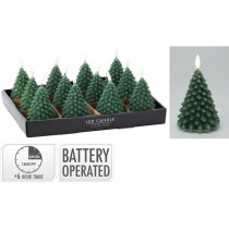 SAPIN LED CHAUD PILE TIMER 8X8X11CM VERT