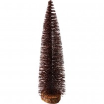 SAPIN NEIGE MÉTAL BASE RONDIN ÉCORCE 50CM MARRON