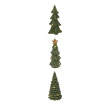 SAPIN POLYSTONE DÉCO LED CHAUD PILE 15.5CM VERT