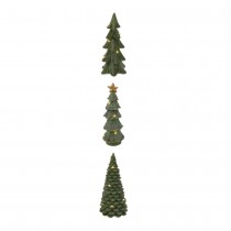 SAPIN POLYSTONE LED CHAUD PILE 8X8X21CM VERT