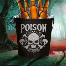 SEAU À GLACE MÉTAL POISON MORT 19X23CM NOIR