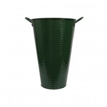 SEAU HAUT AVEC ANSES DÉCO MÉTAL 27X40CM VERT