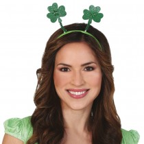 SERRE-TÊTE À RESSORTS SHAMROCK VERT PAILLETÉ