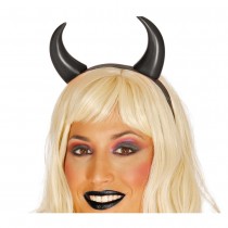 SERRE-TÊTE CORNES DIABLESSE NOIR ADULTE