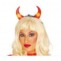 SERRE-TÊTE CORNES DIABLESSE ROUGE LED ADULTE