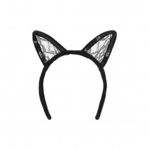SERRE-TÊTE OREILLES CHAT DENTELLE NOIR FEMME