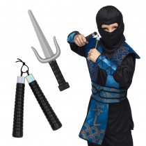 SET 2 PIÈCES SAÏ NUNCHAKU NINJA