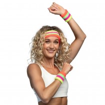 SET DE 3 BANDEAUX ÉPONGE NÉON MULTICOLORES ADULTE