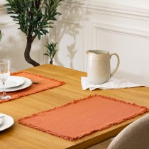 SET DE TABLE COTON EFFILOCHÉ 45X30CM TERRACOTTA